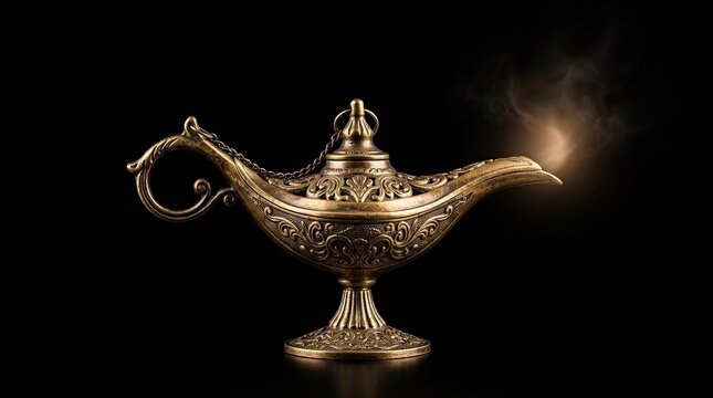 magic lamp isolated on black