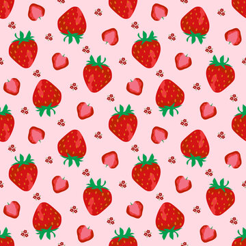 seamless pattern with strawberries