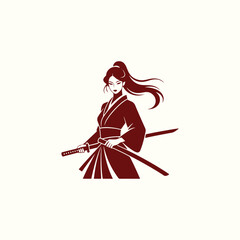 Fototapeta premium Samurai Woman Logo