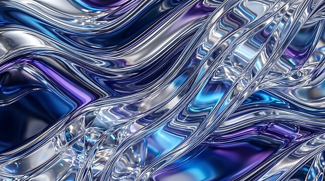 Iridescent liquid metal flow abstract background