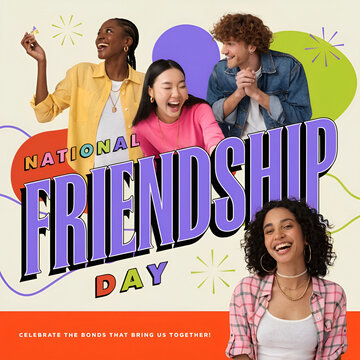 happy friendship national day celebration poster