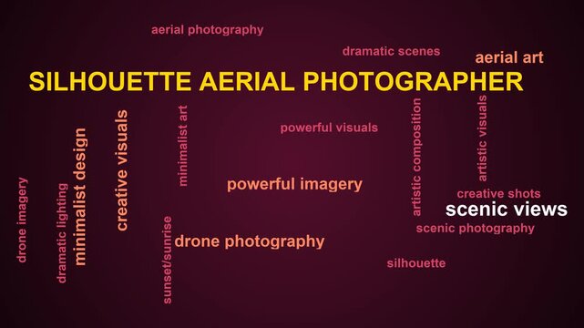 Silhouette Aerial Photographer Word Cloud