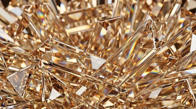 Golden quartz crystal cluster macro photography abstract mineral formation
