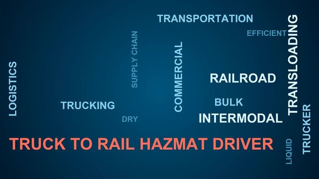 Truck To Rail Hazmat Driver Word Cloud