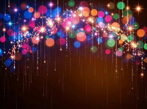 Sparkle and Bokeh Lights with Falling Glitter for Festive Celebration Background