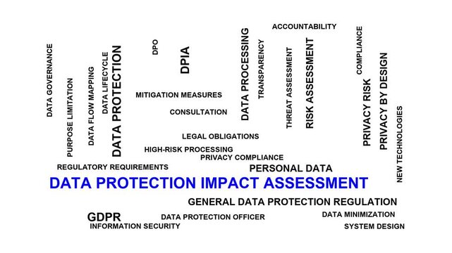 Data Protection Impact Assessment Word Cloud