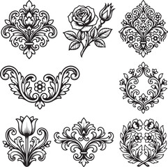 Fototapeta premium vector set of floral elements