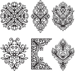 Fototapeta premium set of floral elements