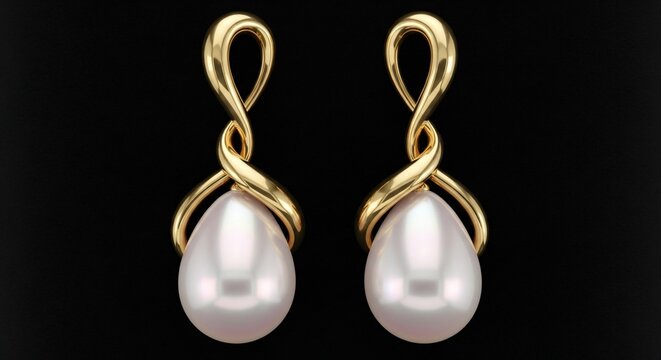 Whispers of Elegance: Golden Threads Embrace Luminous Pearls