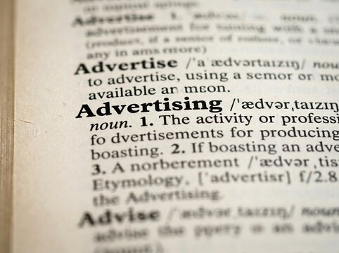 Advertising Definition in a Dictionary for Understanding Marketing Concepts