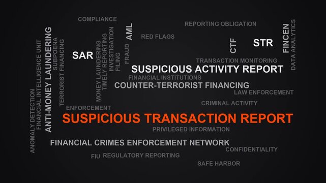 Suspicious Transaction Report Word Cloud
