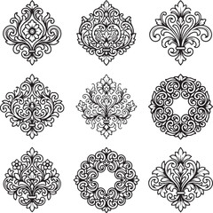 Obraz premium vector set of ornamental elements