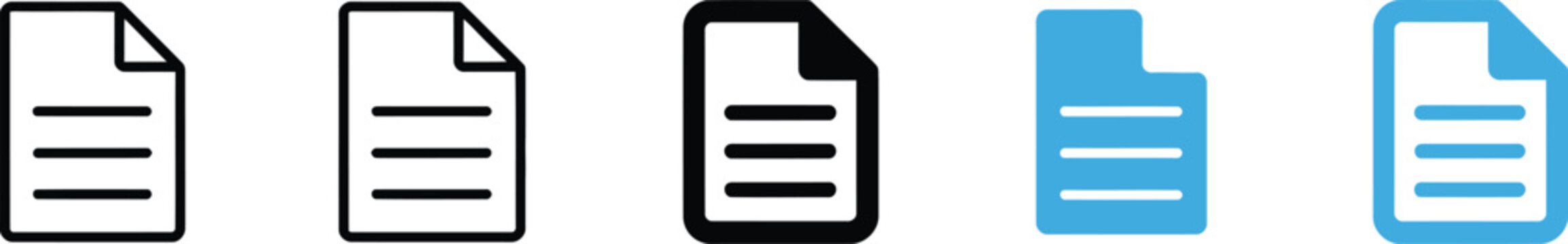 Document file icon featuring text page symbol for paper, report, form, article, and document management interface design.