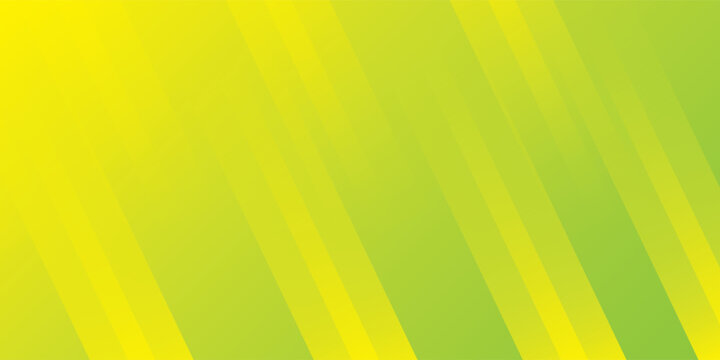 Abstract modern background featuring slanted geometric diagonal stripes in a vibrant color gradient shifting from bright yellow and lime green to fresh leaf green tones.