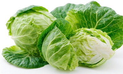 Fototapeta premium Young cabbage leaves with light coloration