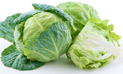Fototapeta premium Young cabbage leaves with light coloration