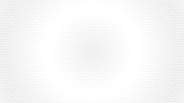 Abstract hexagon geometric surface loop pattern on white background.