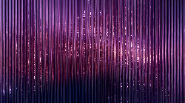 Iridescent metallic fringe curtain shimmering purple and rose gold tones