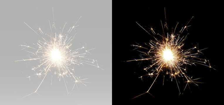 Festive fireworks sparkler with radiant golden sparks bright glowing explosion premium overlay texture effect