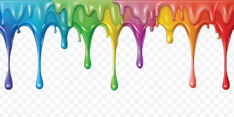 Fototapeta premium abstract liquid paint dripping in different style isolated on white background