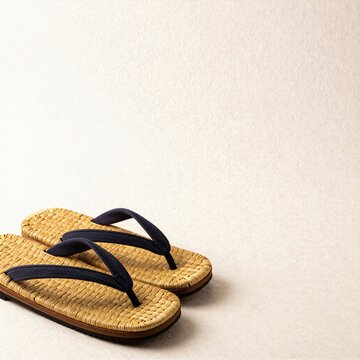 Mens zori sandals on washi paper