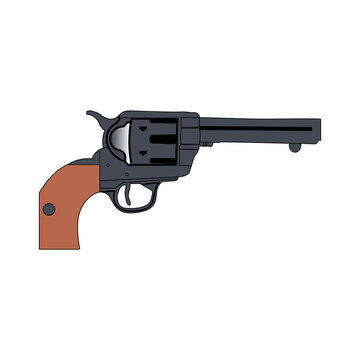 Revolver pistol vector illustration on a white background