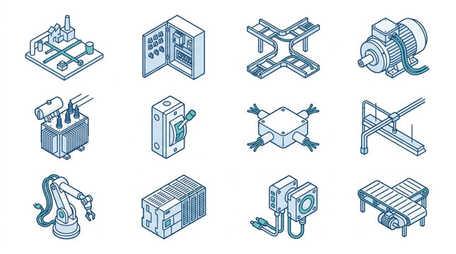 Isometric Industrial Machinery and Equipment Collection.