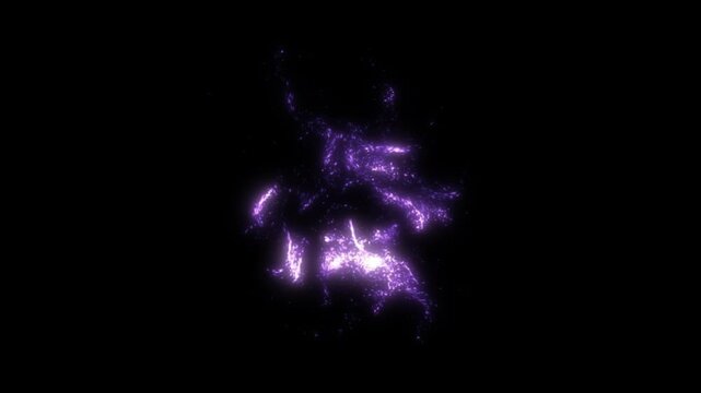Purple energy flares erupt intensely within a deep black void.