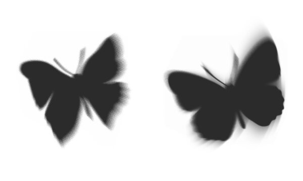 abstract butterfly spray paint graphic grunge streetwear design element set