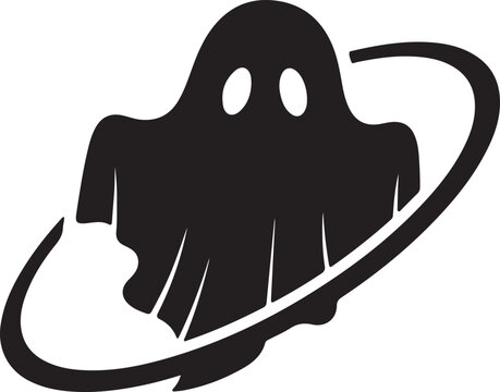 cartoon ghost halloween logo vector illustration template design