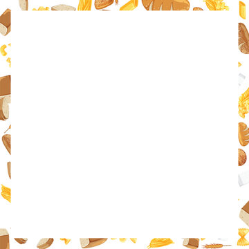 Bakery and Pasta Frame with Central White Copy Space