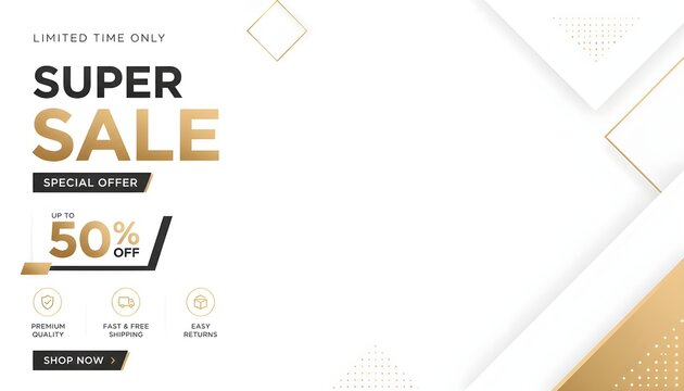 Minimal White Sale Background with Modern Discount Elements