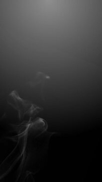 Vertical Rising Steam and Thin Smoke Wisps on Dark Background Loop