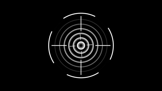 neon target icon animation. Military target icon animation on black background. Shots and target gun aim, sniper target, hunting. Military sniper target blinking concept.