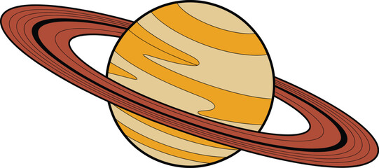 Planet saturn with rings space vector illustration © Rubi