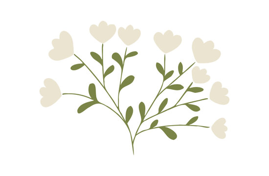 白い小花のワンポイントイラスト
