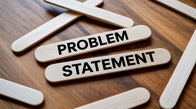 Problem statement concept with wooden blocks for business planning and strategy
