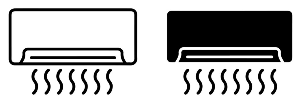 air conditioner icon outline vector