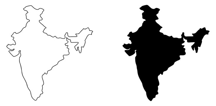 india map icon country silhouette