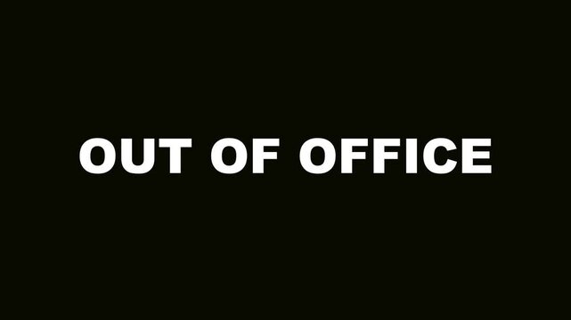Modern Out of Office Animated Text with Lime Green Glitch Effect for Remote Work and Vacation Status