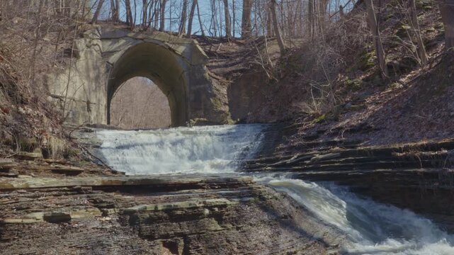Glen Mill Falls flowing through scenic Upstate New York