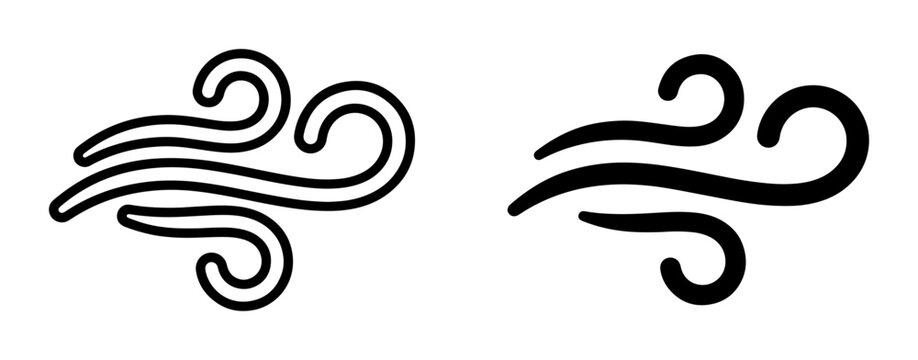 Wind Icons, Air Flow Symbols, Gust Swirls, Weather Elements, Breeze Graphics, Natural Force Vector Art