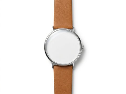 Minimalist Wristwatch with Tan Leather Strap