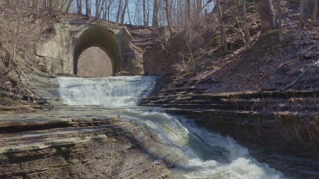 Glen Mill Falls flowing through scenic Upstate New York