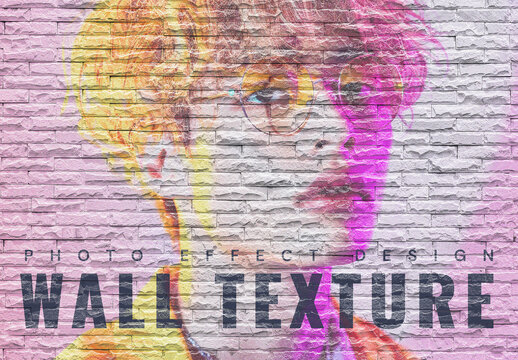 Brick Wall Photo Effect With Grunge Texture