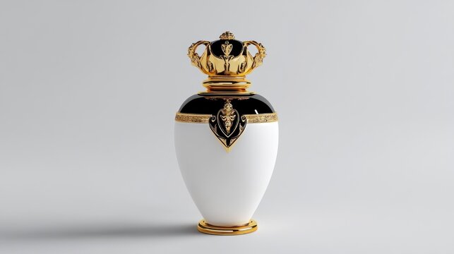 Luxury Perfume Bottle Crown Gold White