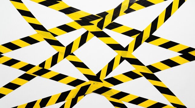Tangled caution tape abstract safety pattern