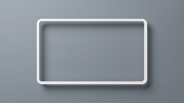 3D White Rectangular Frame Isolated