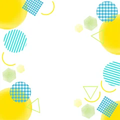 Fotobehang Pop Art 背景素材、背景、バックグラウンド、ポップ、イエロー、黄色、コピースペース、文字スペース、余白、フレーム  © emilabpic