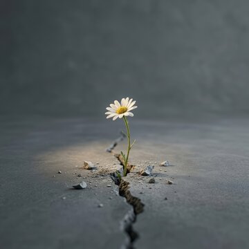 A symbolic image of hope and resilience emerging from emotional hardship and a hardened social environment, emphasizing quiet strength rather than despair